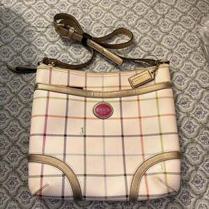 Coach F20005 Plaid Print Crossbody Bag